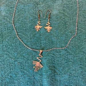 Silver earring and pendant set